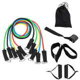 11Pcs Latex Resistance Bands Gym Door Anchor Ankle Straps With Bag Kit Set Yoga Exercise Fitness Home Workout Elastic Pull Rope